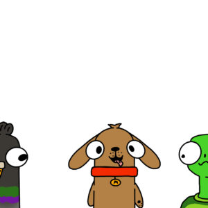 Pigeon, Doggy and Turtle